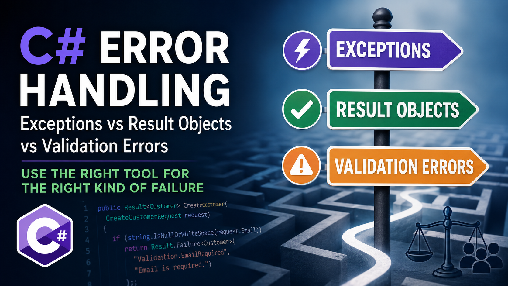 In C#, When Should You Use Exceptions, Result Objects, or Validation Errors?